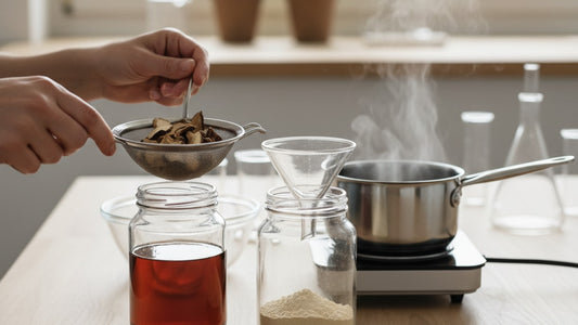 Blog Post: how to make dual extract mushroom powder - Professional illustration