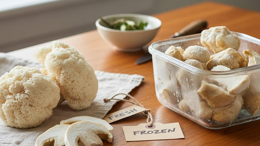 Blog Post: can you freeze lion's mane mushrooms - Professional illustration