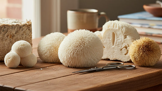 Blog Post: when to harvest lion's mane mushrooms - Professional illustration