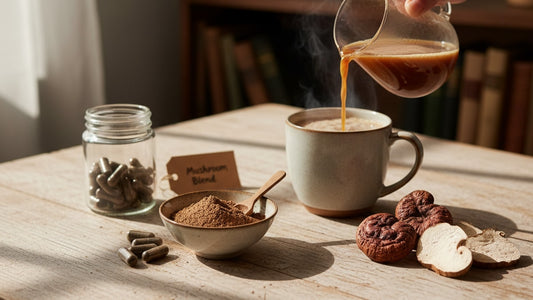 Blog Post: does mushroom powder have caffeine - Professional illustration