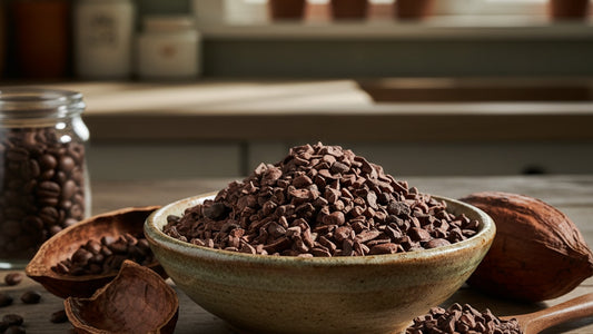 Blog Post: how much caffeine in cacao nibs - Professional illustration